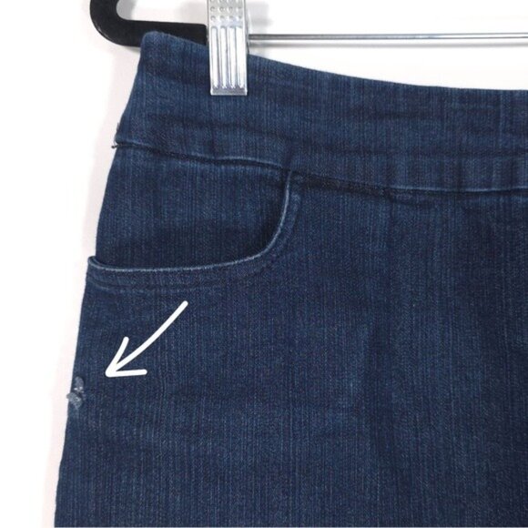 Soft Surroundings Women’s Denim Blue Mini‎ Skort Stretch Pockets 2BJ94 MEDIUM - Picture 12 of 13